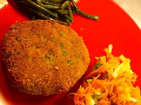 Burgher di merluzzo e verdure