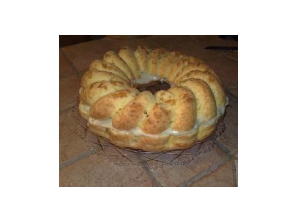 Ciambella all'arancia con crema alla banana