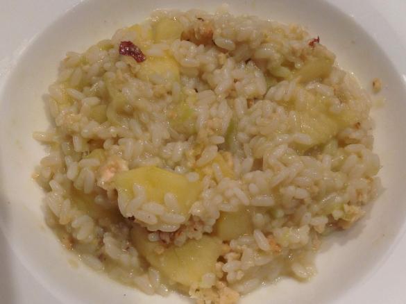 Risotto porro mela e nocciole