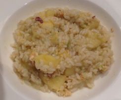 Risotto porro mela e nocciole