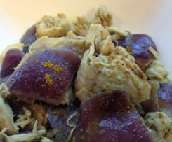 Pollo al curry e cipolle rosse