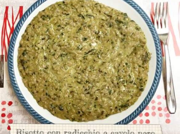 Risotto con cavolo nero e radicchio rosso