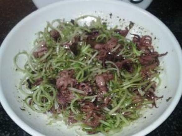 moscardini tartufati con puntarele