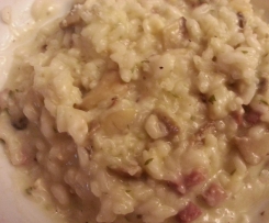 Risotto provola funghi e speck