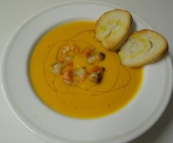 Vellutata di zucca con gamberi