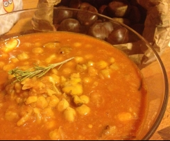 Zuppa al sapore di autunno (Ceci e castagne)