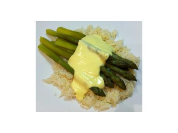 Riso con asparagi e zabaione