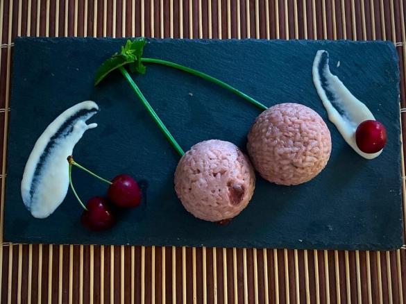 Risotto alle ciliegie con  Robiola  e menta" Contest Ciliegie"