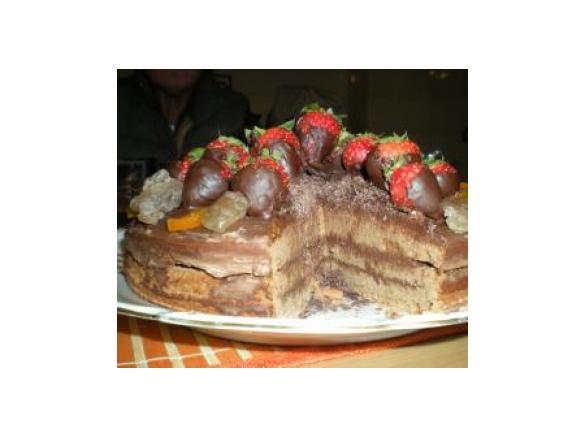 Torta di cioccolato con crema ganasce