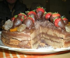 Torta di cioccolato con crema ganasce