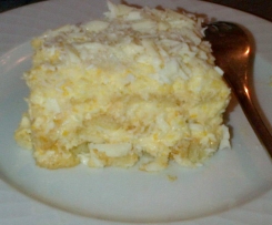 Tiramisù alle pesche, cocco e cioccolato bianco