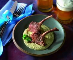 Costolette di agnello con crema di melanzane e menta