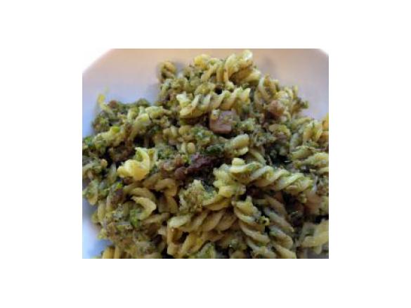 Pasta al pesto di pistacchio e speck