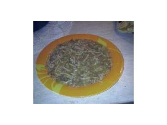 pasta e lenticchie ( spaghetti rotti integrali)