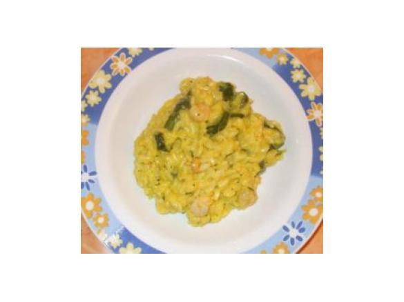 Risotto Giallo con Gamberetti e Zucchine