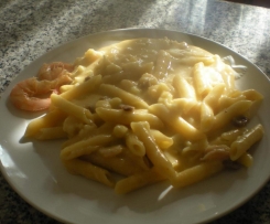 Penne risottate con speck e gamberetti