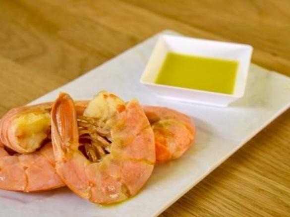 Gamberoni al Varoma con emulsione agli agrum