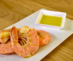 Gamberoni al Varoma con emulsione agli agrum