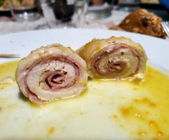 Involtini di pollo in salsa all'arancia