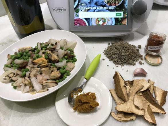 Fregola sarda al nero di seppia mari e monti /Contest pasta risottata