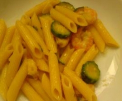 penne mazzancolle e zucchine