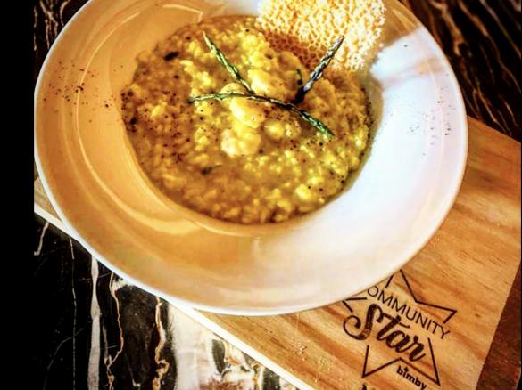 Risotto asparagi, gamberi e prosecco