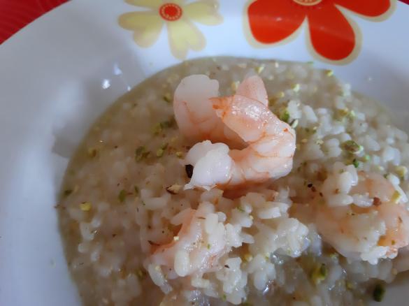 Risotto gamberetti e pistacchi