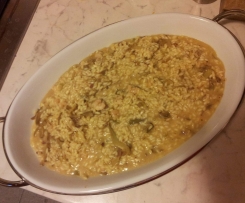 Risotto ai carciofi, gamberetti e curry
