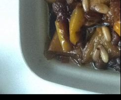 Peperoni in agrodolce con uvetta e pinoli