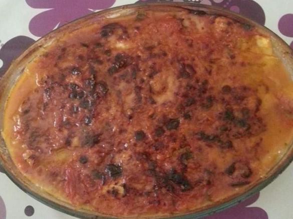 SUGO DI POMODORINI CON PARMIGIANA DI MELANZANE AL VAPORE 
