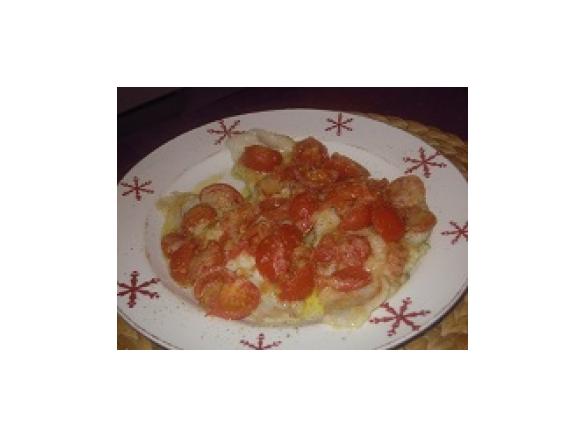 minestra di spinaci con platessa ai pomodorini