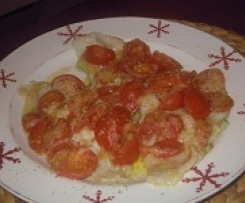 minestra di spinaci con platessa ai pomodorini