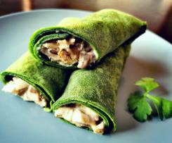 Crespelle di spinaci farcite con funghi