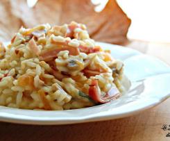 RISOTTO ALLA ZUCCA CON SPECK E FUNGHI
