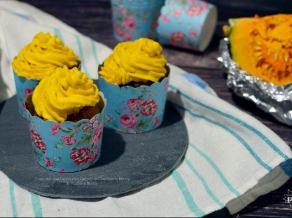 Cupcake alla zucca e gocce di cioccolato