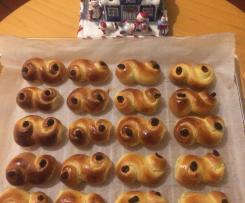 Lussekatter (o Lussebullar) dolcetti svedesi di S. Lucia allo zafferano