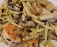 Troccoli con mazzancolle e porcini