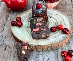 Salame dolce con wafer ciliegie e pistacchi (contest ciliegie )