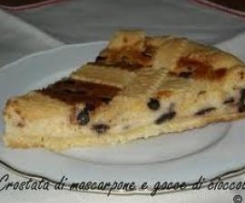 Crostata con mascarpone e gocce di cioccolato