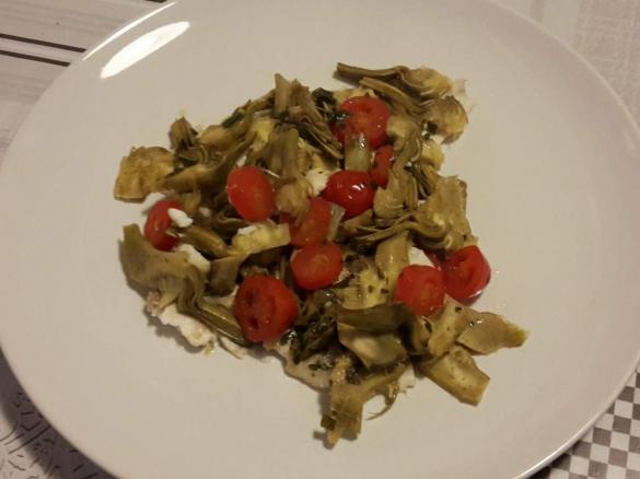 Filetti di orata con i carciofi
