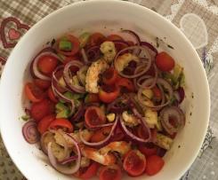 Cervice di gamberi al vapore e avocado