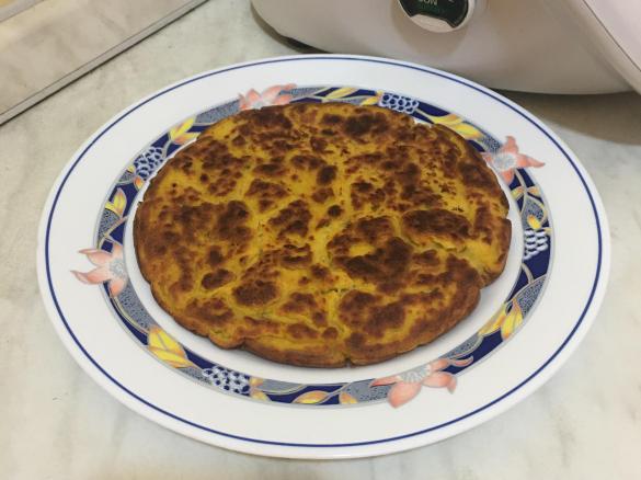 Focaccia di zucca e ceci in padella
