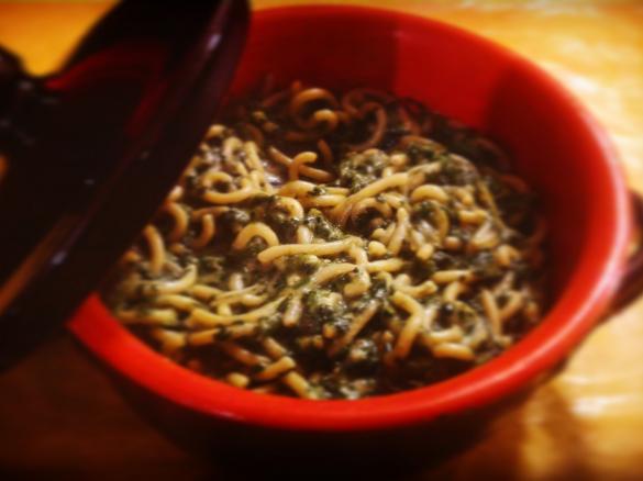 Gramigna risottata agli spinaci freschi