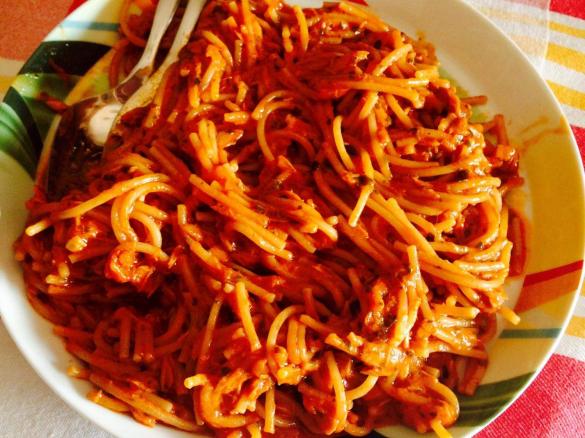 Pasta risottata con sugo di tonno