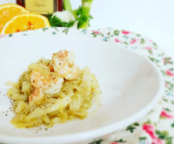 Finocchi e iceberg con mazzancolle all'arancia ed amaretto