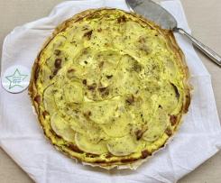 TORTA SALATA PATATE, ZUCCHINE, STRACCHINO E WURSTEL