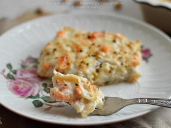 Lasagne al Salmone Affumicato e Pistacchi