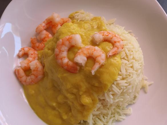 Riso al curry e mazzancolle