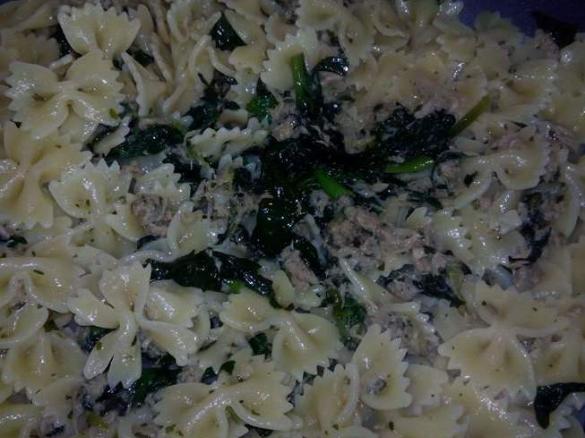 pasta con tonno e spinaci