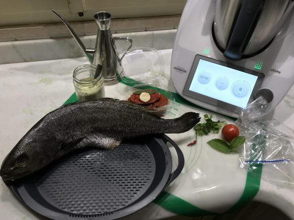 Ombrina al cartoccio cotta a varoma con contorno /Contest secondi di pesce